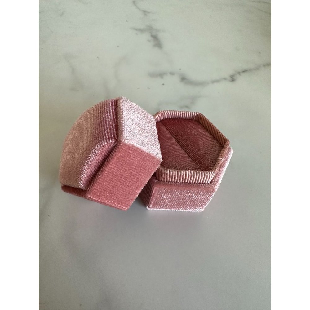 PINK VELVET Engagement Wedding Ring Box NEW